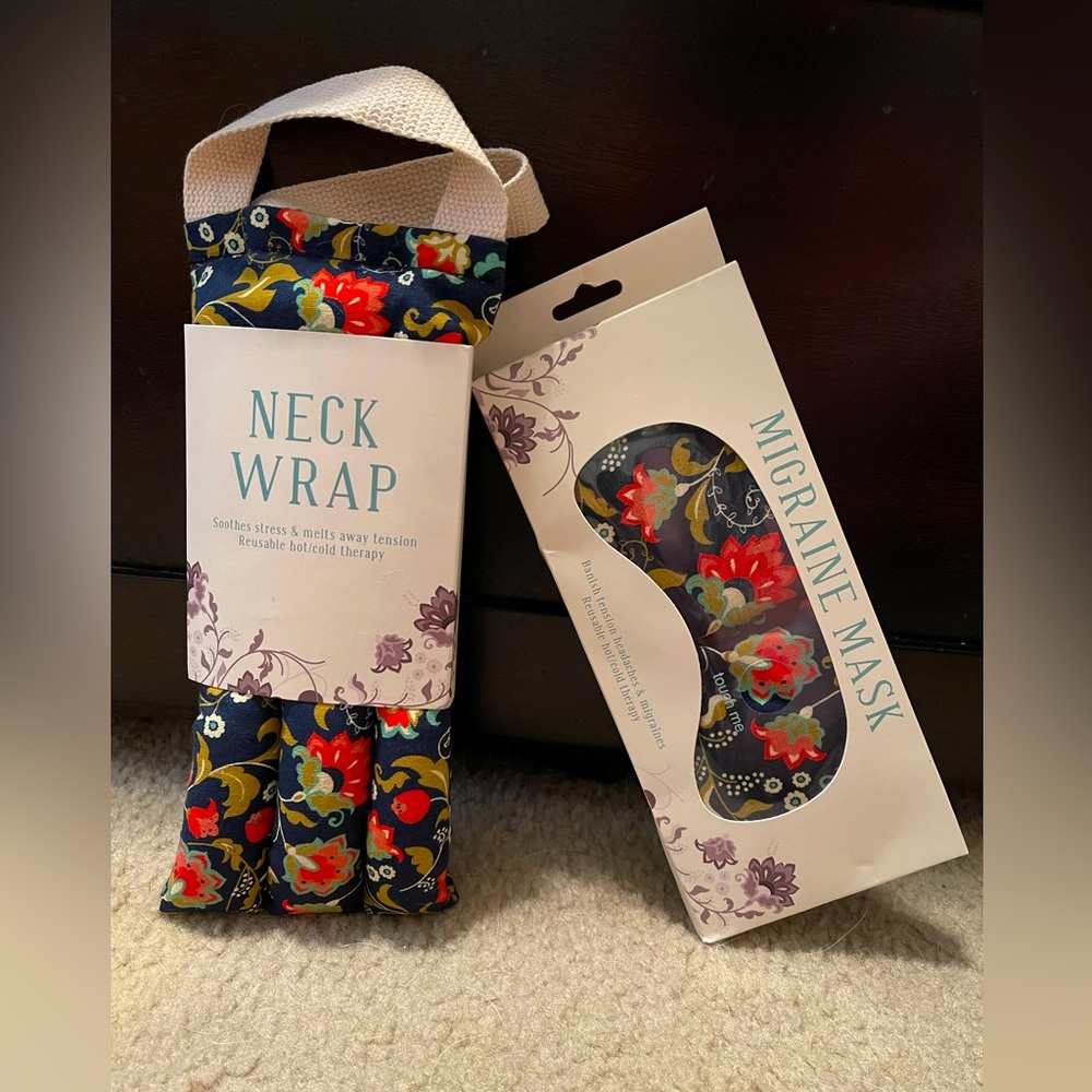 New neck wrap and migraine mask